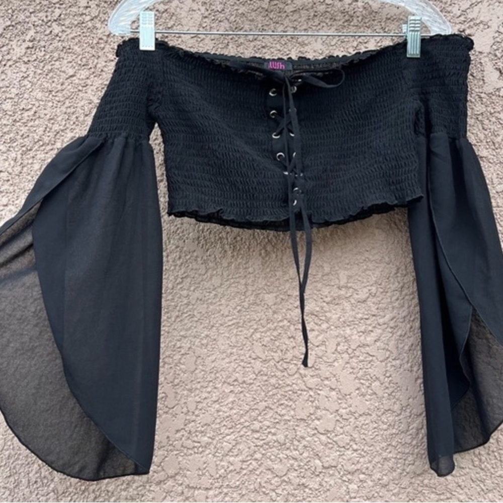 Elegant Black Off-Shoulder Crop Top